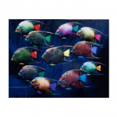 تابلو  تزئینی نما شیشه - طرح ماهی رنگی 